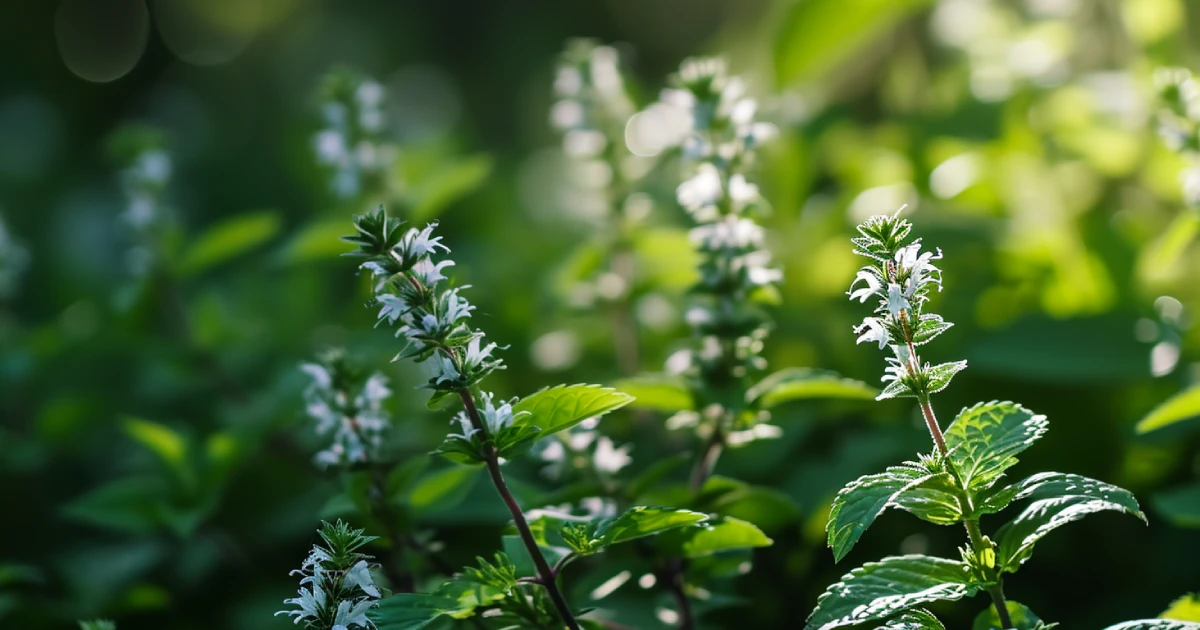 Peppermynte i blomst