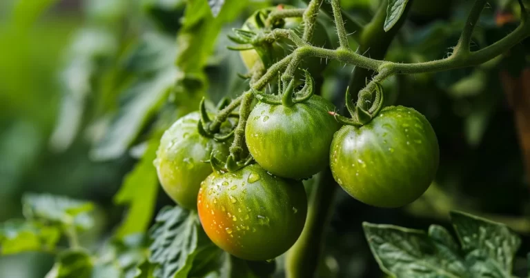 grønne tomater på tomatbusk